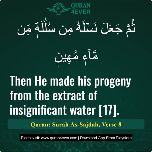 Quran Surah 32 Verse 8