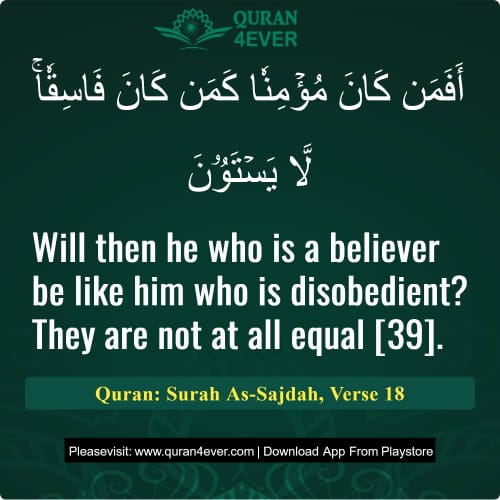 Quran Surah 32 Verse 18