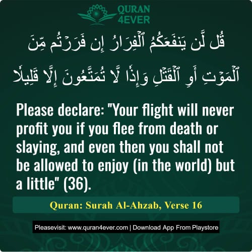 Quran Surah 33 Verse 16