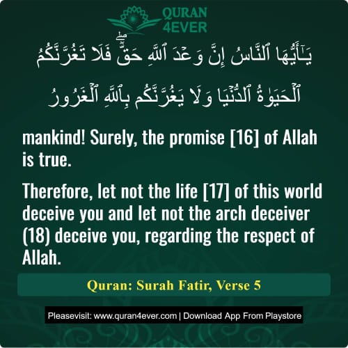 Quran Surah 35 Verse 5