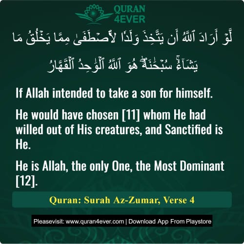 Quran Surah 39 Verse 4