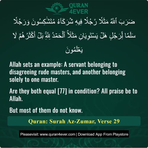 Quran Surah 39 Verse 29