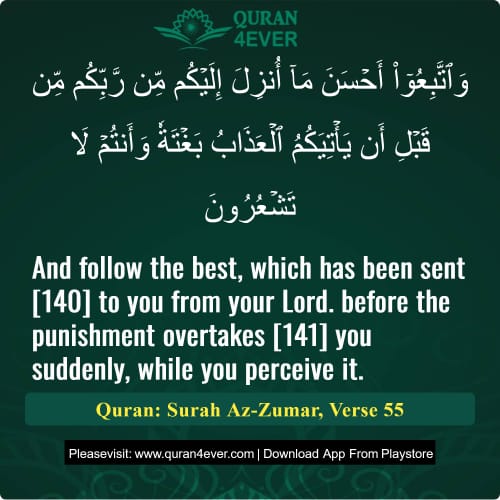 Quran Surah 39 Verse 55
