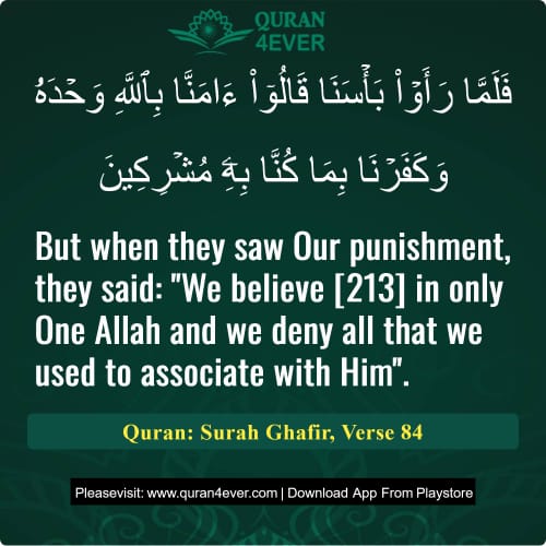 Quran Surah 40 Verse 84