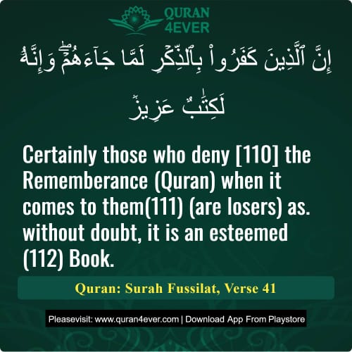 Quran Surah 41 Verse 41