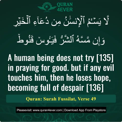 Quran Surah 41 Verse 49