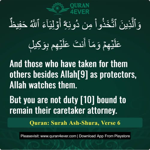 Quran Surah 42 Verse 6