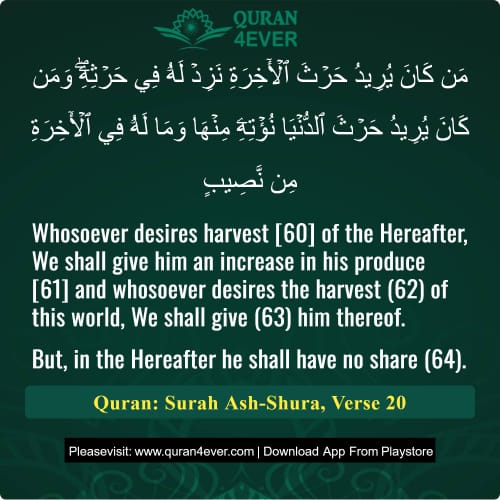 Quran Surah 42 Verse 20