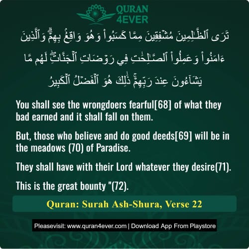 Quran Surah 42 Verse 22