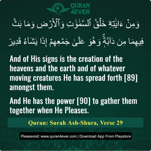 Quran Surah 42 Verse 29