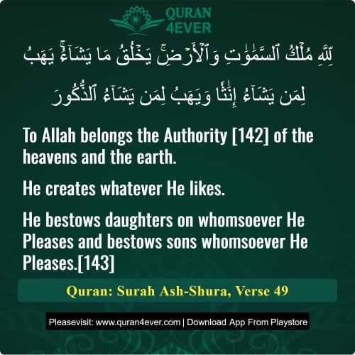Quran Surah 42 Verse 49
