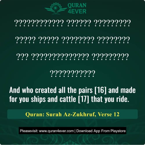 Quran Surah 43 Verse 12