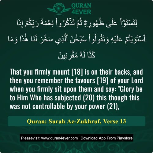 Quran Surah 43 Verse 13