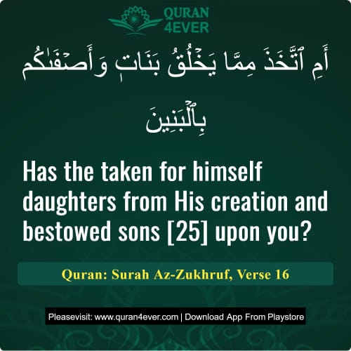Quran Surah 43 Verse 16