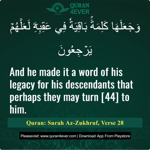 Quran Surah 43 Verse 28