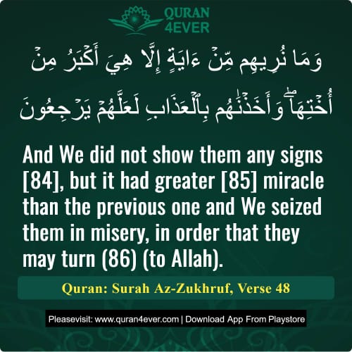 Quran Surah 43 Verse 48