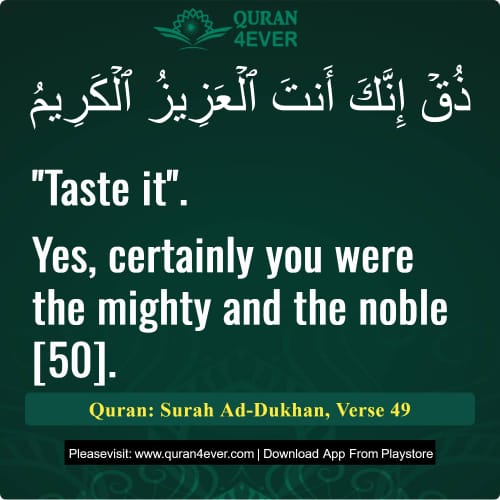 Quran Surah 44 Verse 49