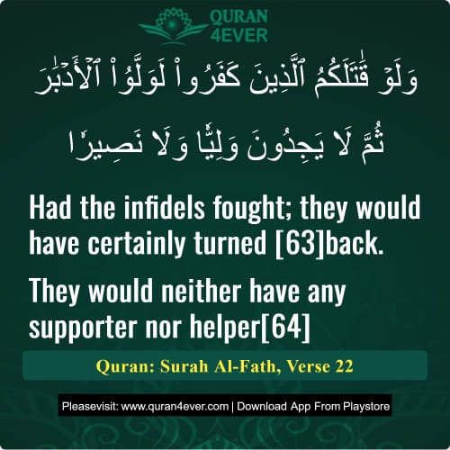 Quran Surah 48 Verse 22