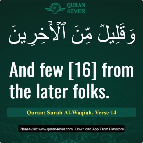 Quran Surah 56 Verse 14