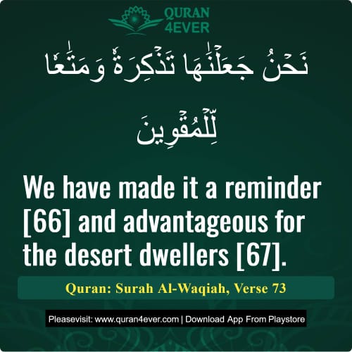 Quran Surah 56 Verse 73
