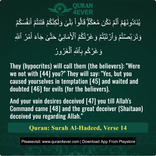 Quran Surah 57 Verse 14