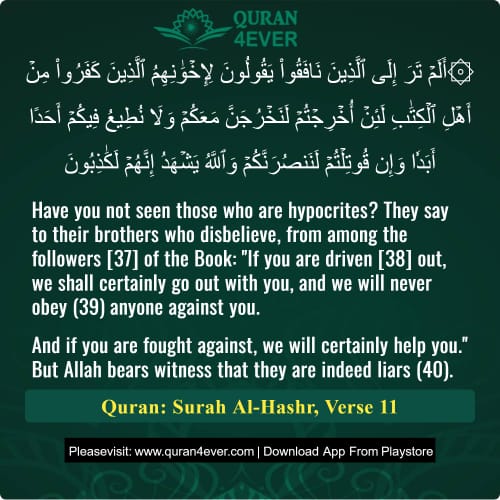 Quran Surah 59 Verse 11