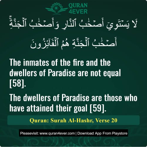 Quran Surah 59 Verse 20