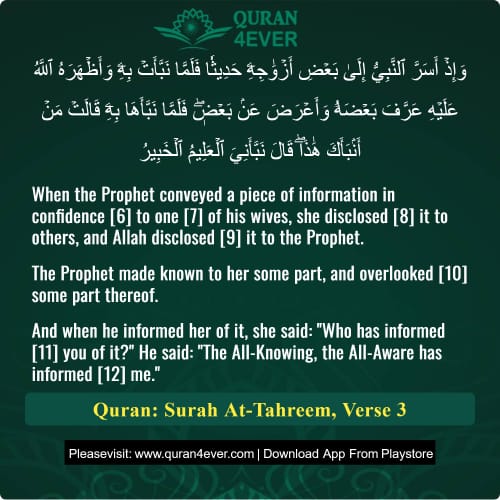 Quran Surah 66 Verse 3