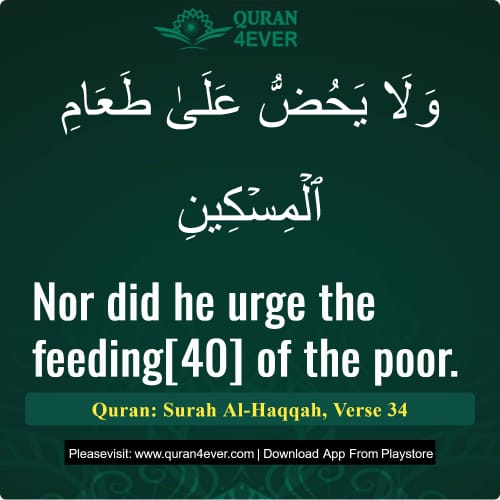 Quran Surah 69 Verse 34