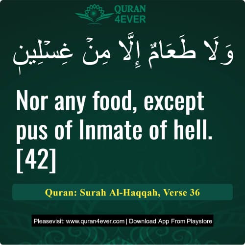 Quran Surah 69 Verse 36