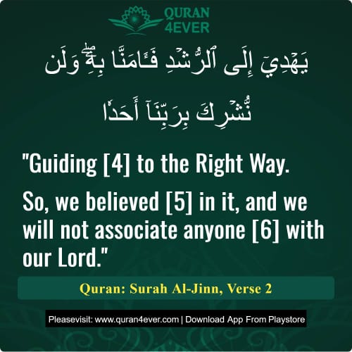 Quran Surah 72 Verse 2