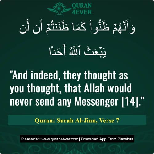 Quran Surah 72 Verse 7