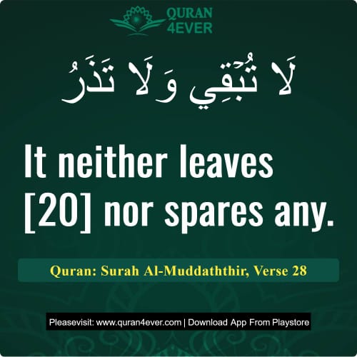 Quran Surah 74 Verse 28