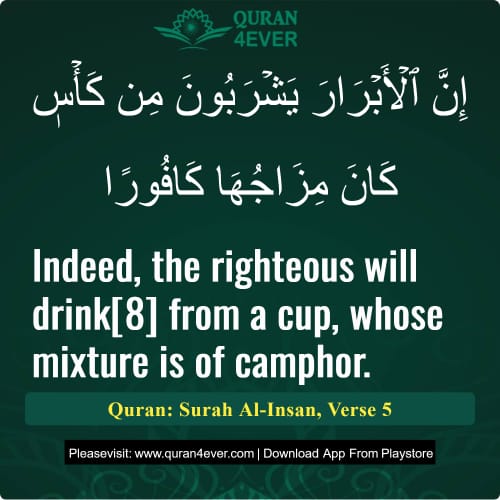 Quran Surah 76 Verse 5