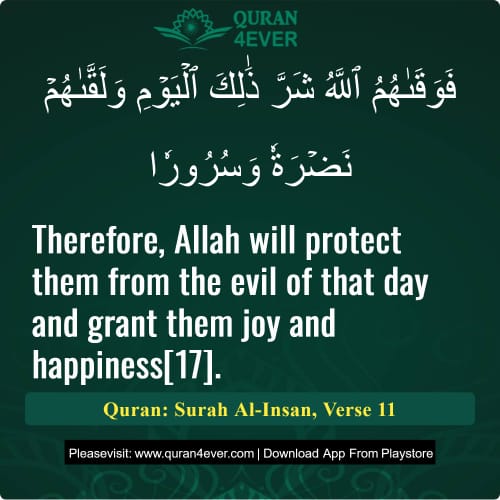 Quran Surah 76 Verse 11