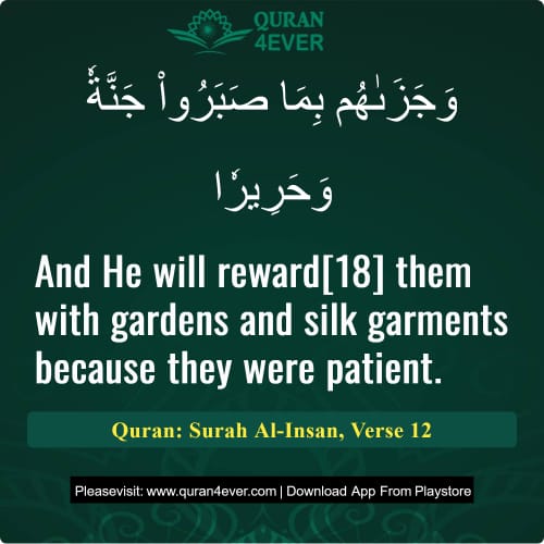 Quran Surah 76 Verse 12