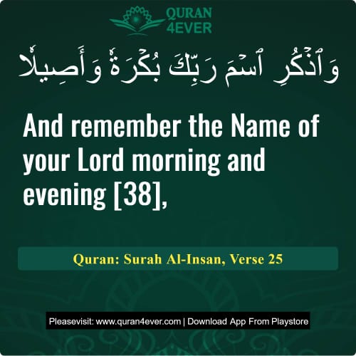 Quran Surah 76 Verse 25