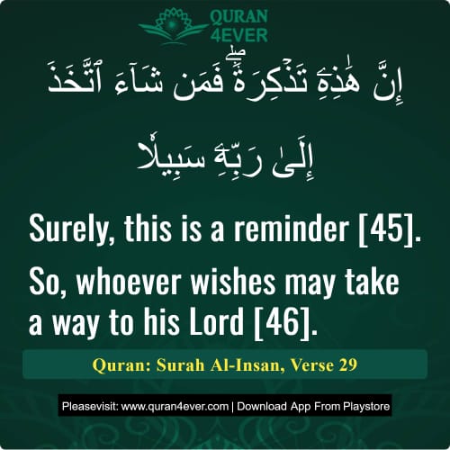 Quran Surah 76 Verse 29