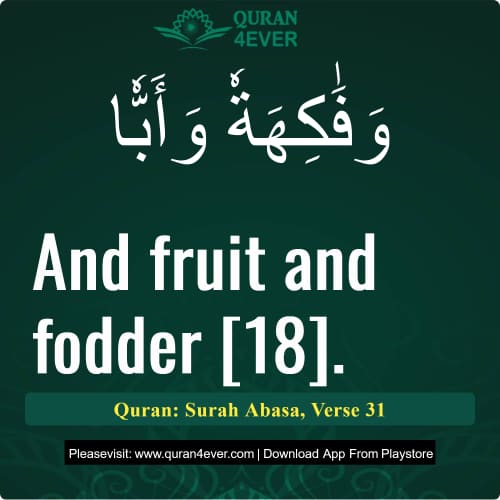 Quran Surah 80 Verse 31