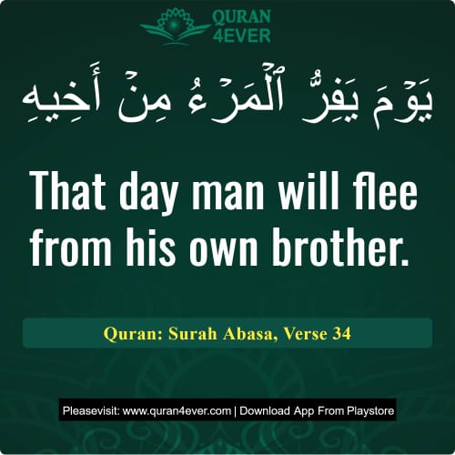Quran Surah 80 Verse 34