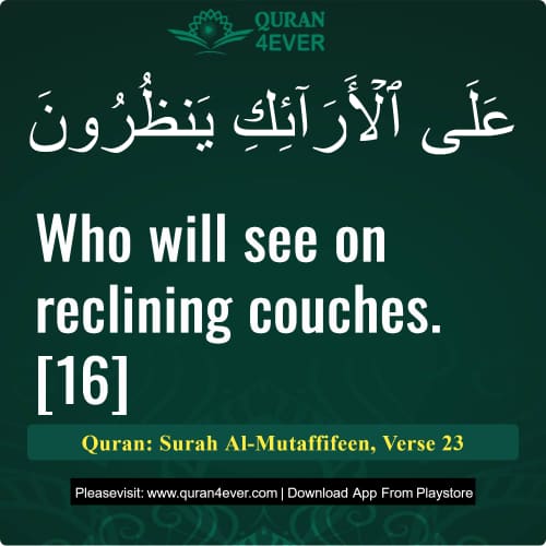Quran Surah 83 Verse 23