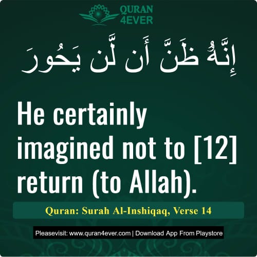Quran Surah 84 Verse 14