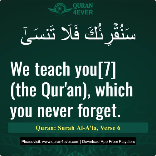 Quran Surah 87 Verse 6
