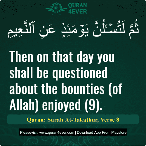 Quran Surah 102 Verse 8