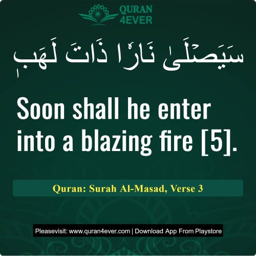 Quran Surah 111 Verse 3