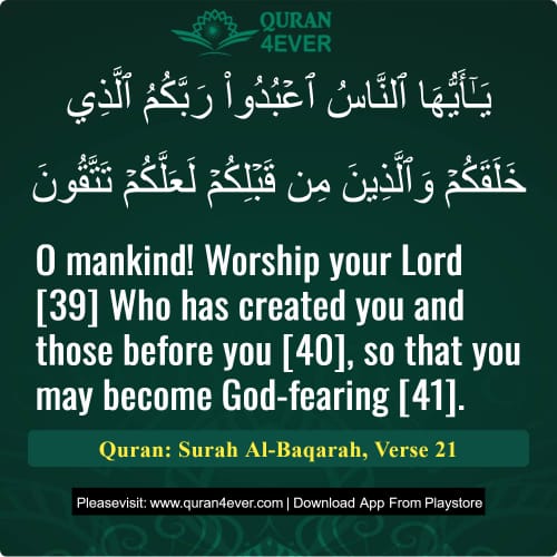 Quran Surah 2 Verse 21