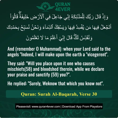 Quran Surah 2 Verse 30