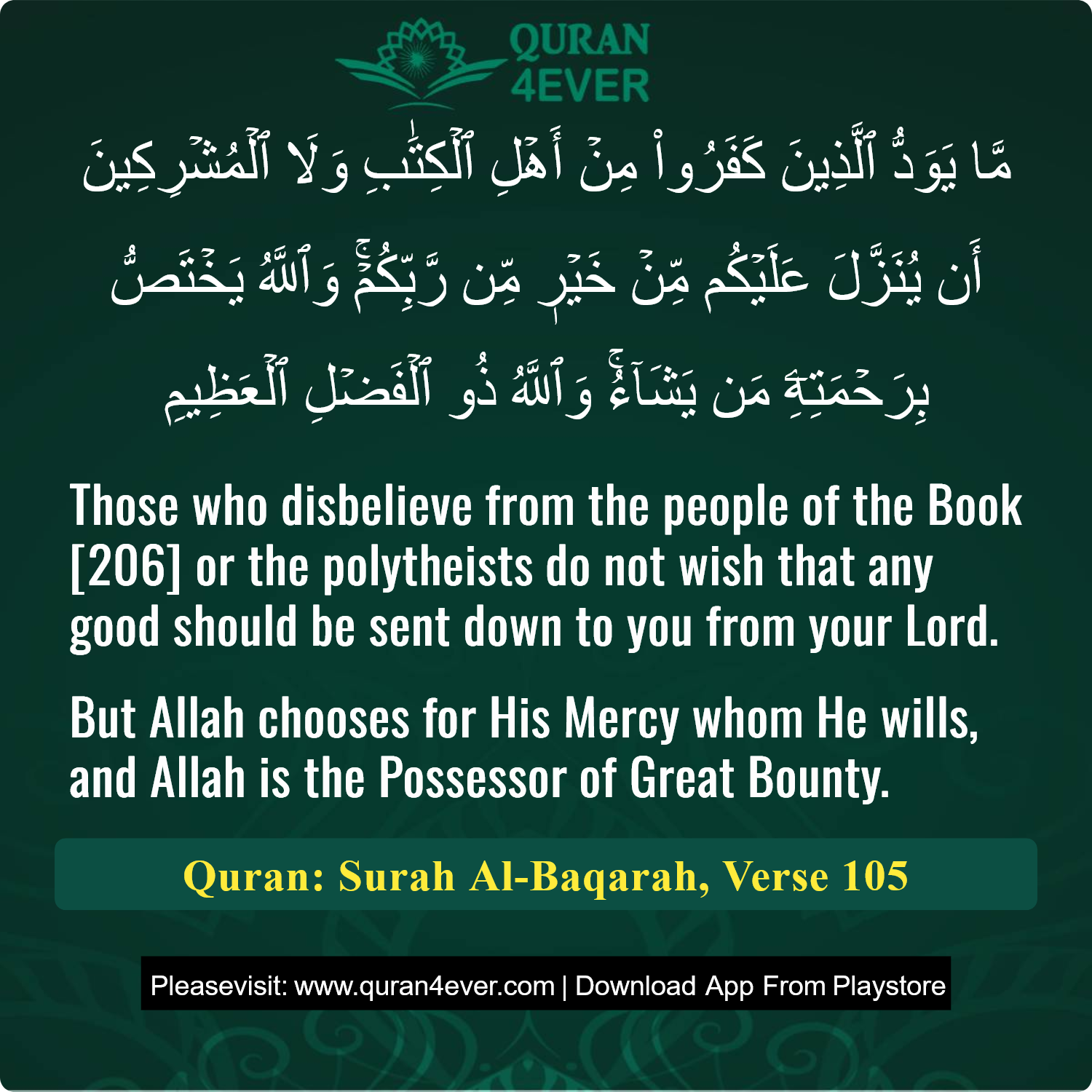 Surah 2, Ayah 105 - Quran Image