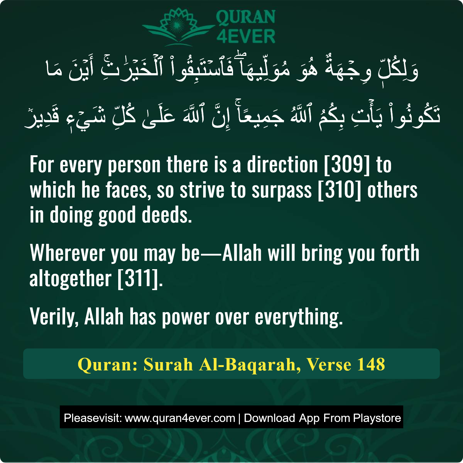 Surah 2, Ayah 148 - Quran Image