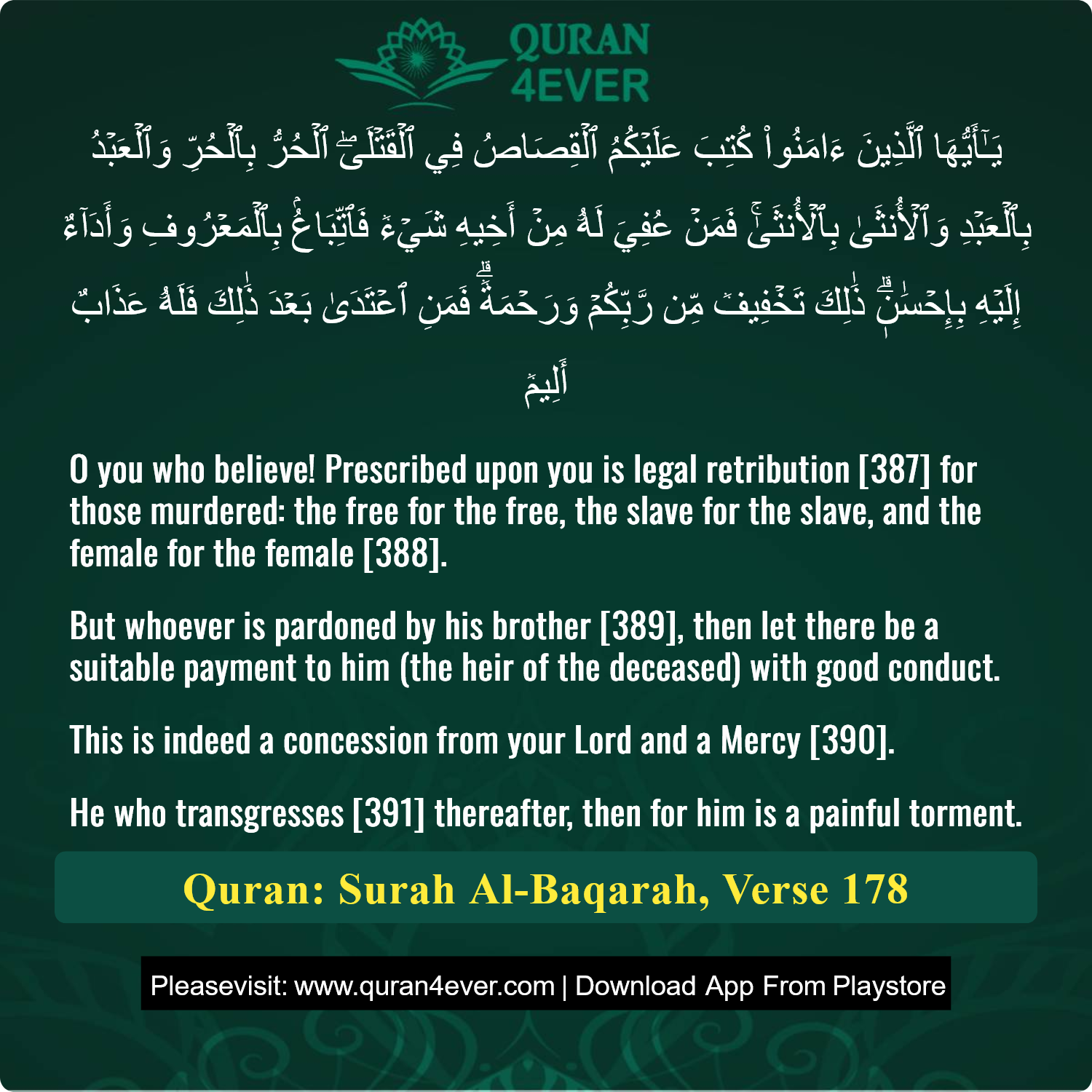 Surah 2, Ayah 178 - Quran Image